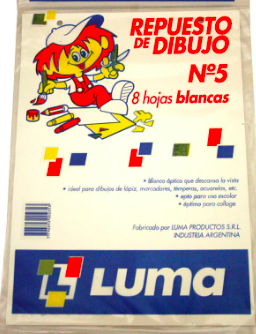 Nº5 8HJ BLANCO REPUESTO DIBUJO TRIUNFANTE/ALTEZA/LUMA/EXITO  - 7791762480621 7796893001073 779801092910 7796569778124